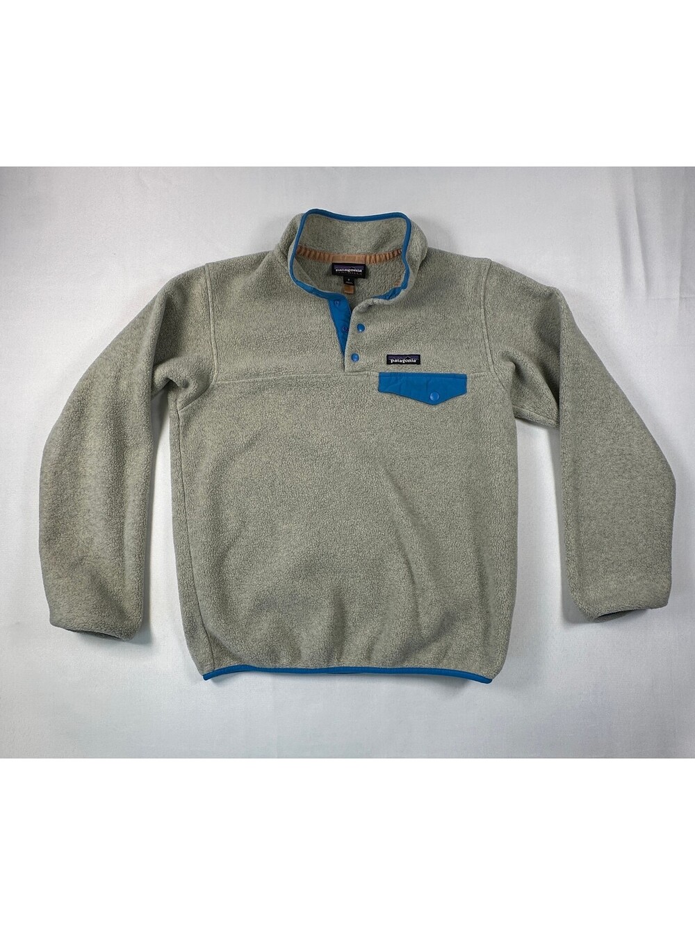 Patagonia Lightweight Synchilla Snap-T Pullover Women's Small Grey Blue Accent